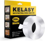 Double Sided Tape Heavy Duty,1.2" x 120", Removable Nano Adhesive Mounting Tape for Walls, Reusable Tough Adhesive Strips Sticky Tape, Transparent Poster Tape Wall Tape for Picture Carpet Decoration
